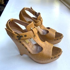 Designer Pura Lopez Leather Wedges